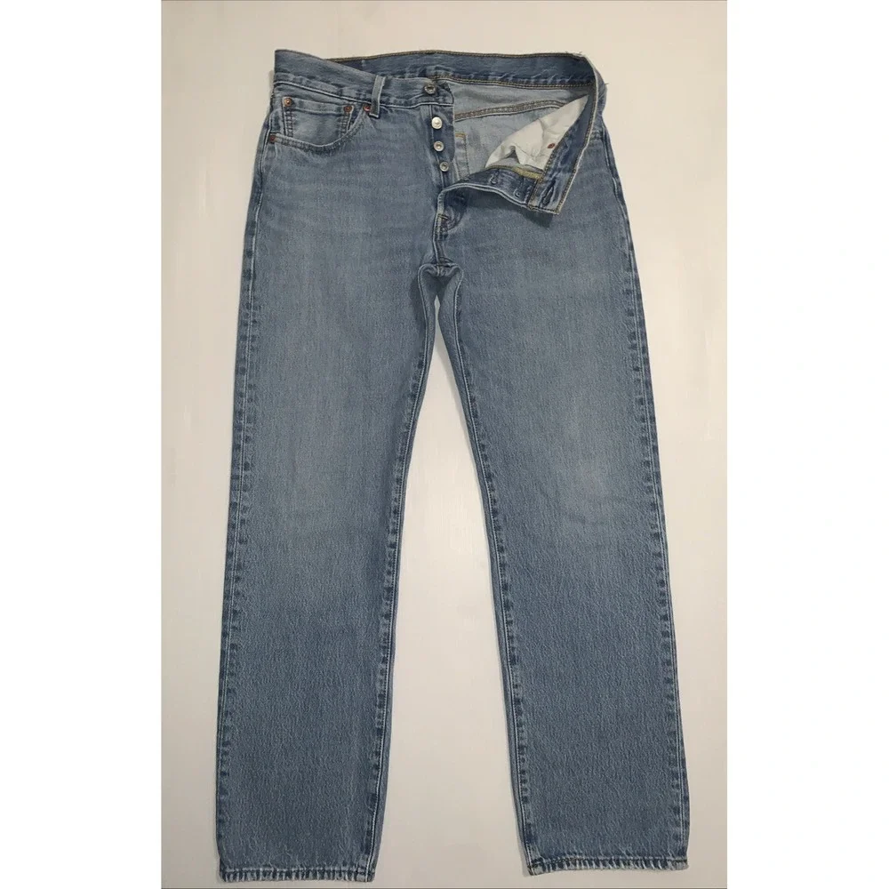 Levis 501 Jeans Men 32x30 Blue Original Fit Button Fly Straight Leg Medium Wash